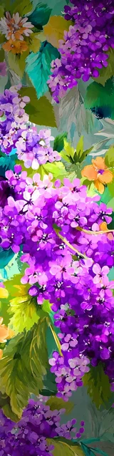 Free flower bookmark featuring grape-toned flowers